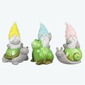 Youngs Ceramic Gnomeon Friend Decor, Assorted Color - 3 Piece 72082